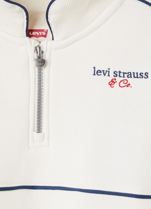 Levi's Meet and Greet sweater met logo - detail gebroken wit