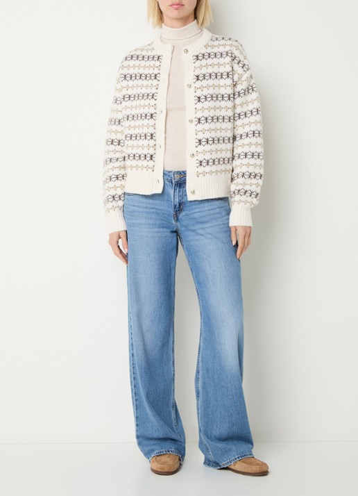 Levi's Mia longsleeve in wolblend met col - voorkant 2 beige