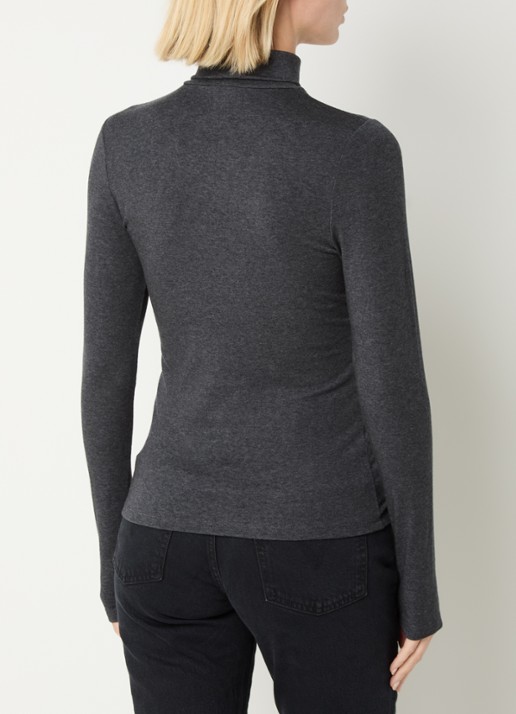 Levi's Mia longsleeve in wolblend met col - achterkant 4 zwart