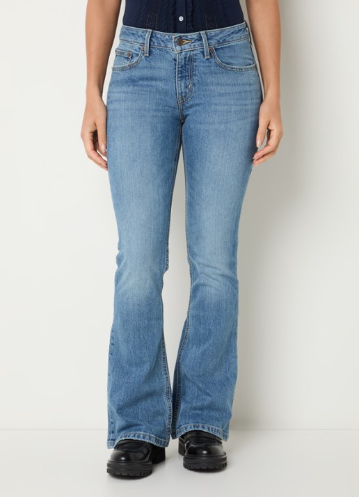 Levi's Mid waist bootcut jeans met medium wassing - detail 3 indigo