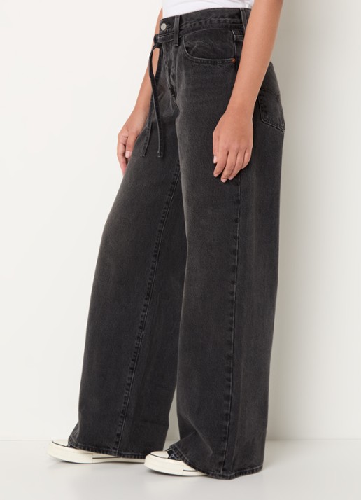 Levi's Mid waist loose fit jeans met strikceintuur en gekleurde wassing  - detail 2 antraciet