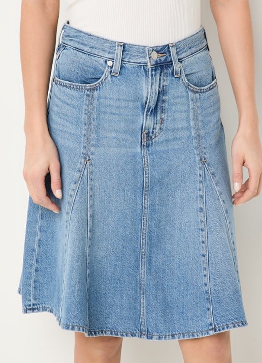 Levi's Midi rok van denim - detail 4 indigo