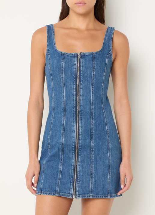 Levi's Mini denim jurk met rechthoekige hals