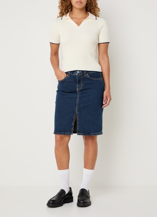 Levi's Mini spijkerrok met donkere wassing - voorkant 2 indigo