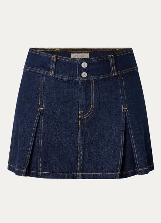 Levi's Mini spijkerrok met plooidetail - voorkant 3 indigo