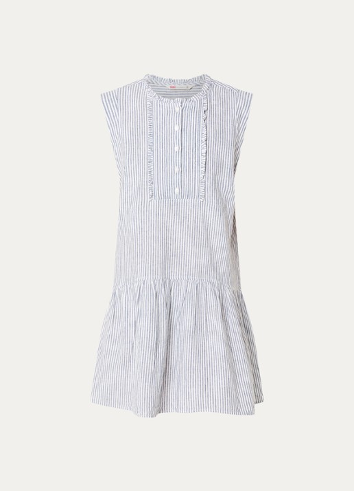 Levi's Mini tuniekjurk met streepprint  - voorkant 3 donkerblauw
