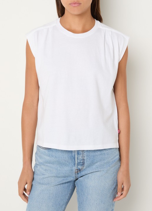 Levi's Mouwloos T-shirt met plooidetail