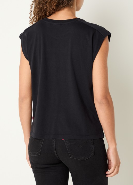 Levi's Mouwloos T-shirt met plooidetail - achterkant 4 zwart