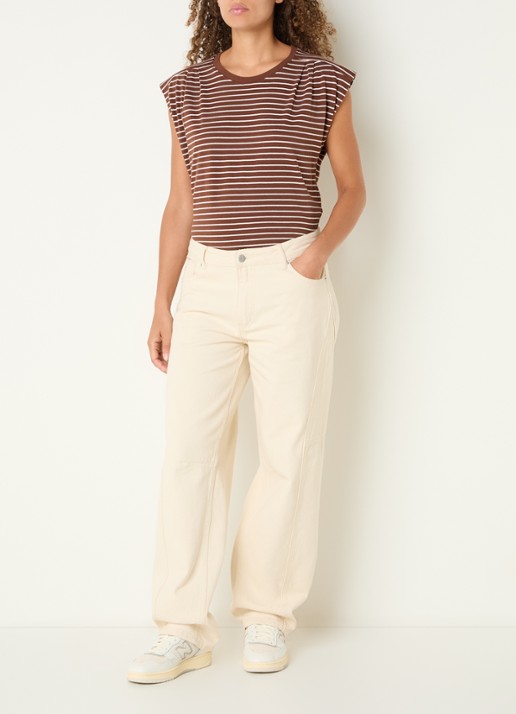 Levi's Mouwloos T-shirt met streepprint - voorkant 2 bruin
