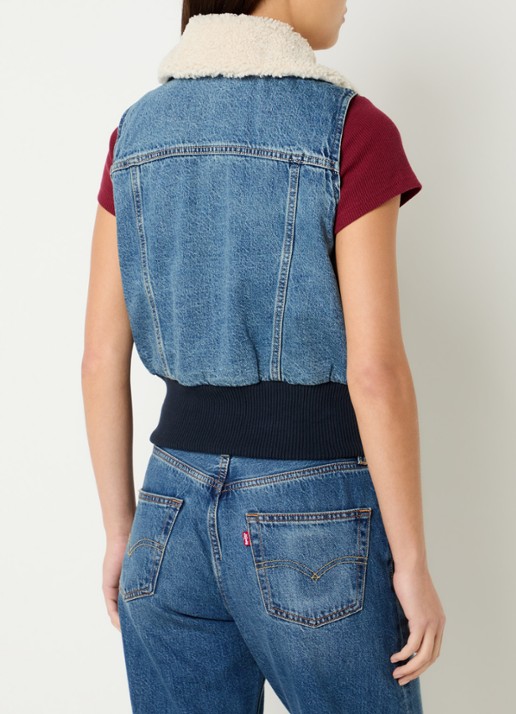 Levi's Mouwloze spijkerjas met kraag van teddy - achterkant 4 indigo