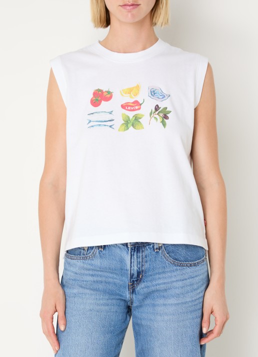 Levi's Mouwloze top met logoprint