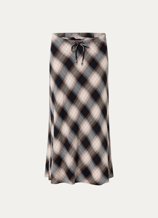 Levi's Noemi maxi rok met ruitdessin - voorkant beige