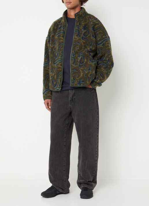 Levi's Nolan jack van teddy met print - voorkant 4 bronsgroen