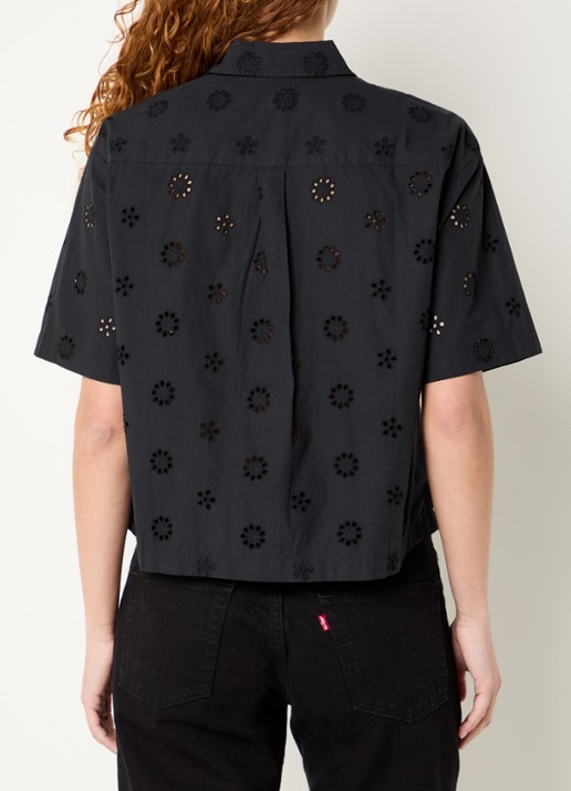 Levi's Novelty Harlie blouse met opengewerkt dessin - achterkant zwart