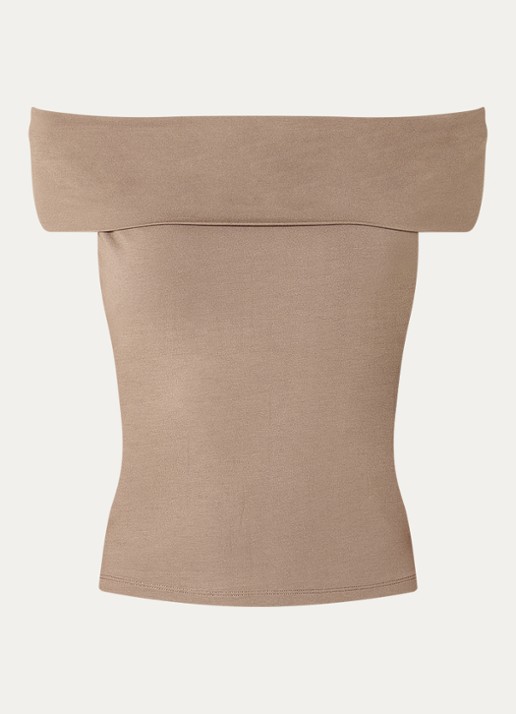 Levi's Off shoulder top - voorkant 3 donkerbeige