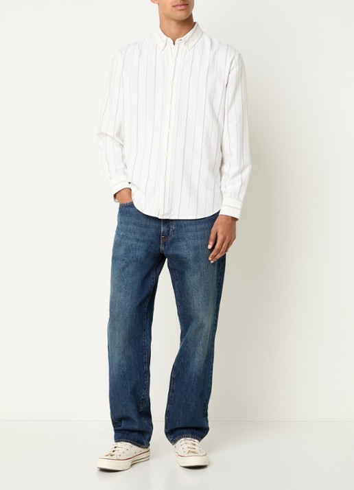 Levi's Oisin overhemd met streepprint - voorkant 2 gebroken wit