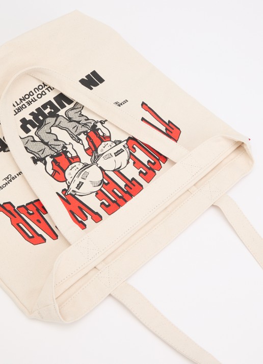 Levi's Oranges Workwear shopper van canvas met print - detail 3 creme