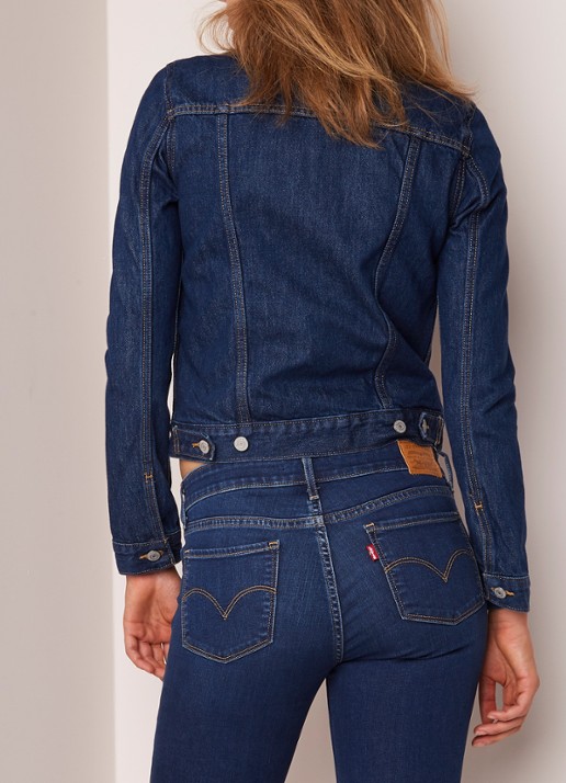 Levi's Original Trucker spijkerjas met steekzakken - achterkant indigo