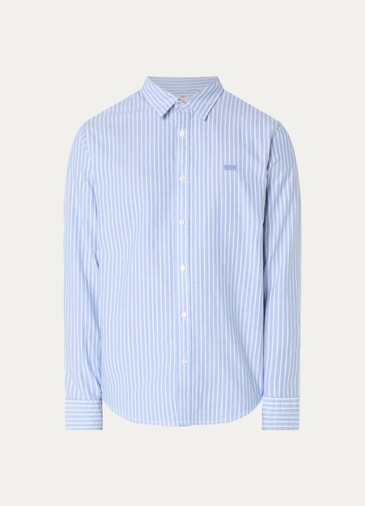 Levi's Overhemd met streepprint - voorkant 3 blauwgrijs