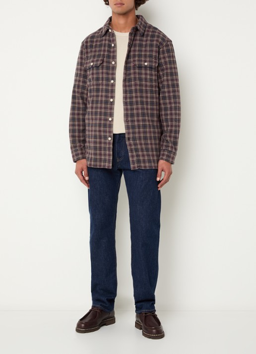 Levi's Overshirt met ruitdessin en borstzak - voorkant 3 donkerrood