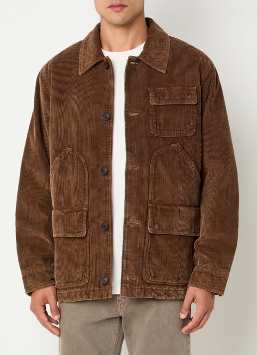 Levi's Overshirt van corduroy met borstzakken - detail bruin
