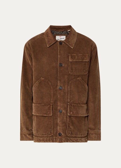 Levi's Overshirt van corduroy met borstzakken - voorkant 3 bruin