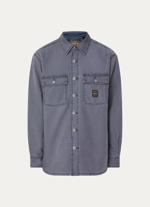Levi's Overshirt van denim met borstzak - voorkant 2 grijs