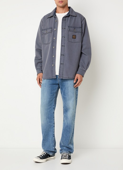 Levi's Overshirt van denim met borstzak - voorkant 3 grijs