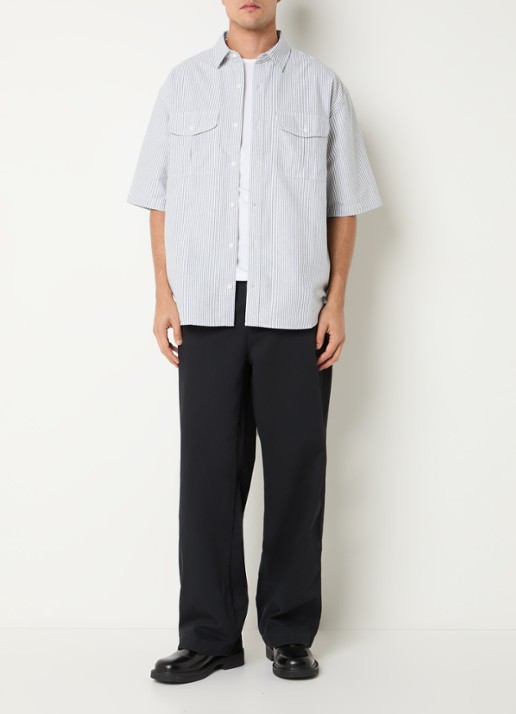 Levi's Pacifica regular fit overhemd met streepprint - voorkant 4 antraciet
