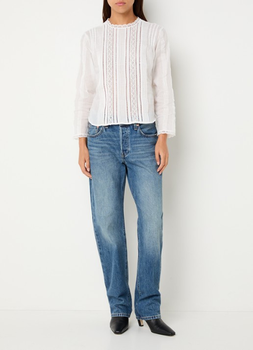 Levi's Palmo semi-transparante blouse  - voorkant 2 gebroken wit