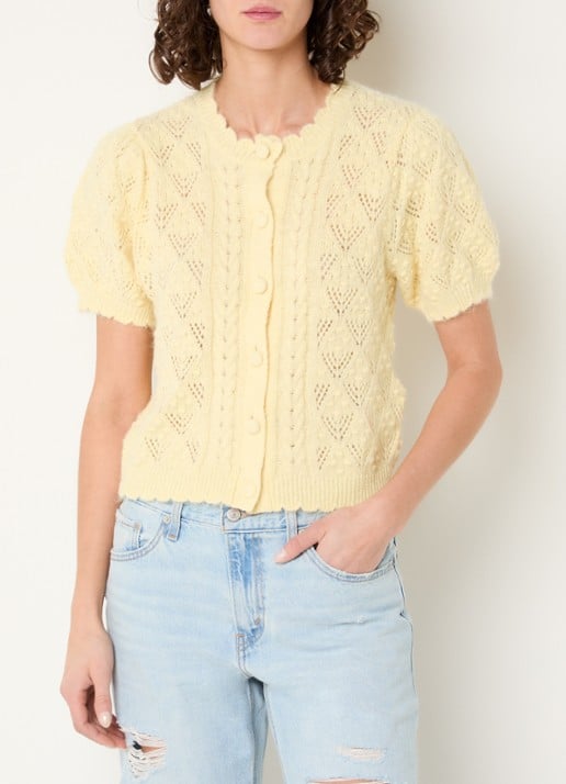 Levi's Pauline fijngebreide top in wolblend met broderie
