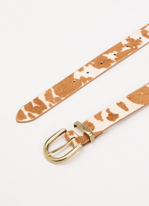 Levi's Phoebe riem van leer met ponyhair - detail cognac