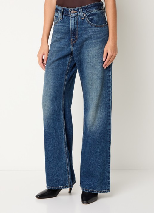 Levi's Phoenix high waist loose fit jeans met medium wassing - detail 4 indigo
