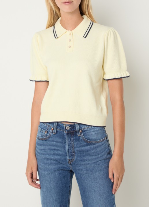 Levi's Polo met stretch - detail lichtgeel