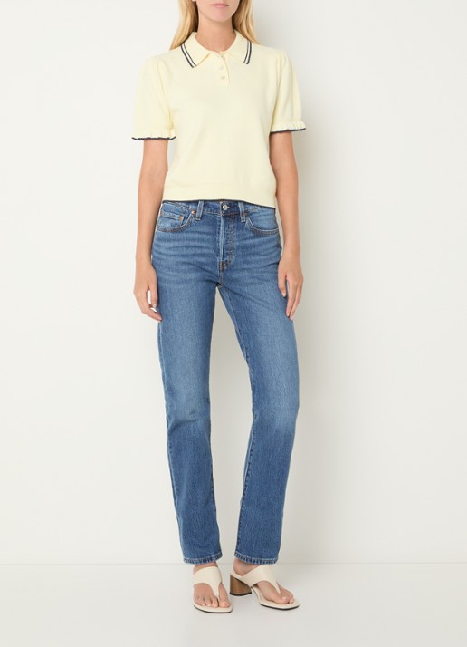 Levi's Polo met stretch - voorkant 4 lichtgeel