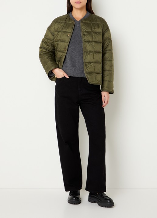 Levi's Poppy jack met quilt patroon en steekzakken - voorkant 4 mosgroen