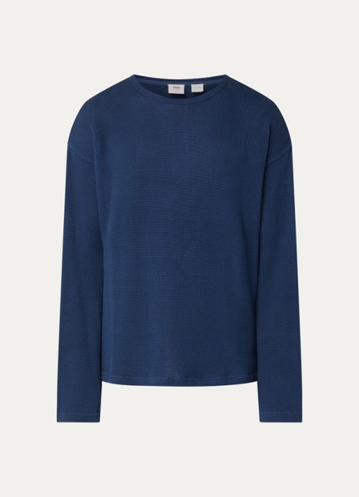 Levi's Posey grofgebreide pullover - voorkant 2 donkerblauw
