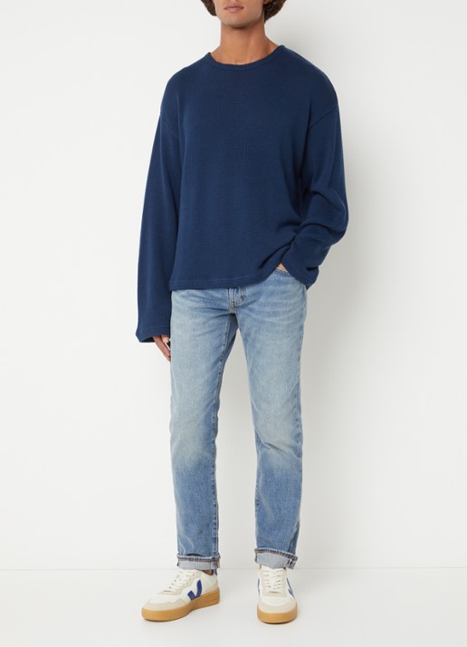 Levi's Posey grofgebreide pullover - voorkant 3 donkerblauw