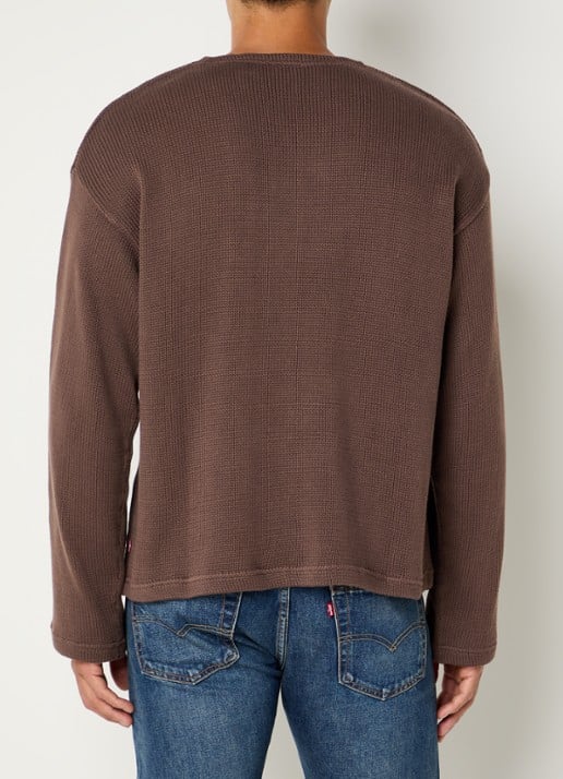 Levi's Posey grofgebreide sweater met ronde hals - achterkant 4 bruin