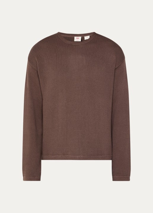 Levi's Posey grofgebreide sweater met ronde hals - voorkant 2 bruin