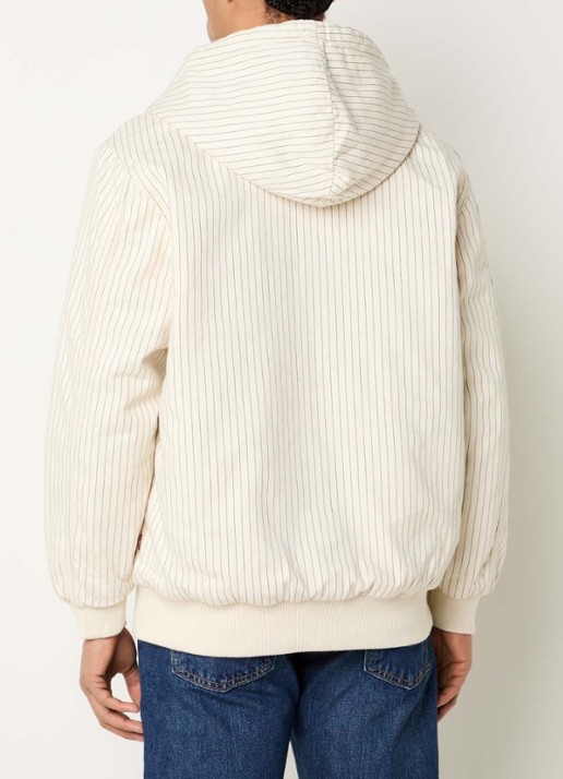 Levi's Potrero bomberjack met capuchon en streepprint - achterkant 3 vanillegeel