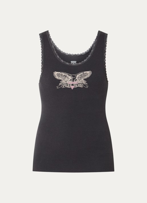 Levi's Pride Pretty tanktop met print - voorkant antraciet