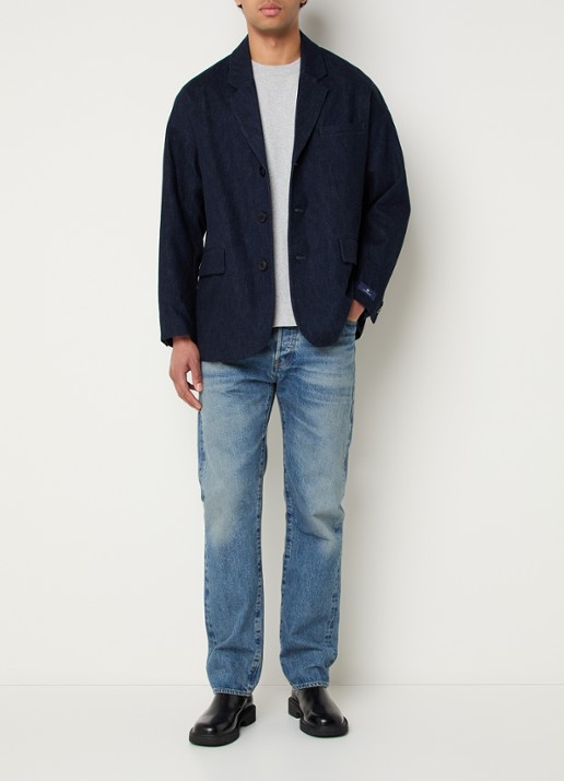 Levi's Regular fit colbert van denim met klepzakken - voorkant 3 indigo