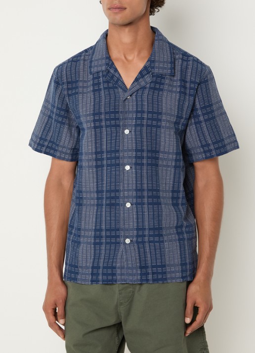 Levi's Regular fit overhemd in linnenblend met borduring - detail 3 royalblauw