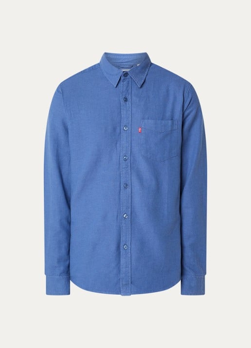 Levi's Regular fit overhemd met borstzak - voorkant blauw