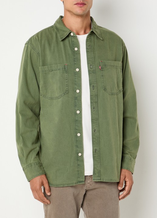 Levi's Regular fit overhemd met borstzak - detail lichtgroen