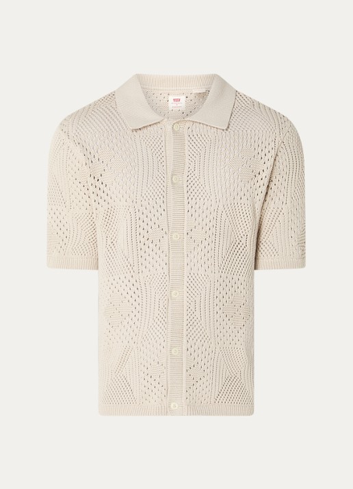 Levi's Regular fit overhemd met opengewerkt dessin - voorkant beige