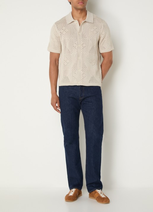 Levi's Regular fit overhemd met opengewerkt dessin - voorkant 2 beige