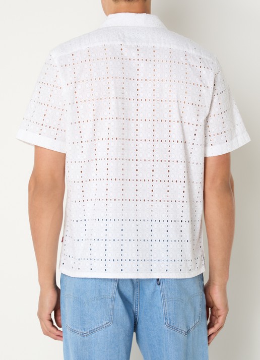 Levi's Regular fit overhemd met opengewerkt dessin - achterkant wit