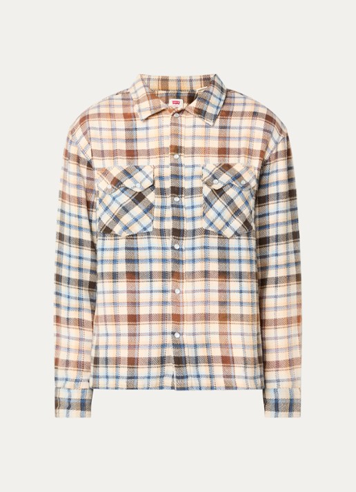 Levi's Regular fit overhemd met ruitdessin en borstzakken - voorkant 2 creme